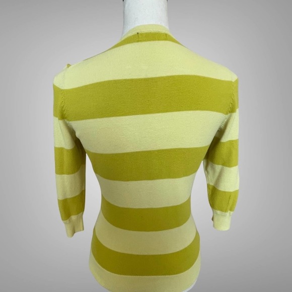 The Limited Dark Yellow/Yellow Stripe Cardigan with 3/4 length sleeves Size XS - Picture 6 of 6